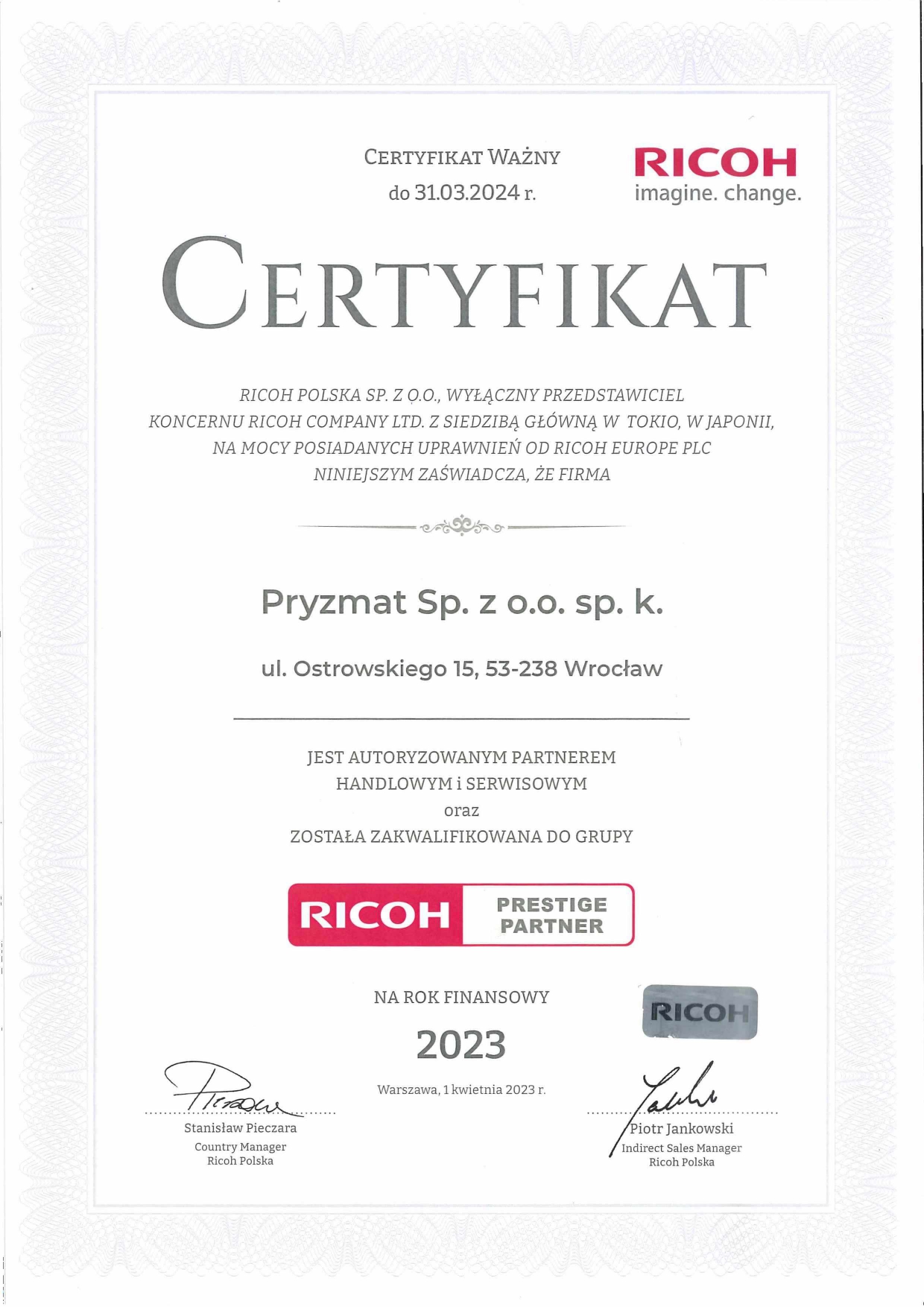 Certyfikat Ricoh 2023 page 0001