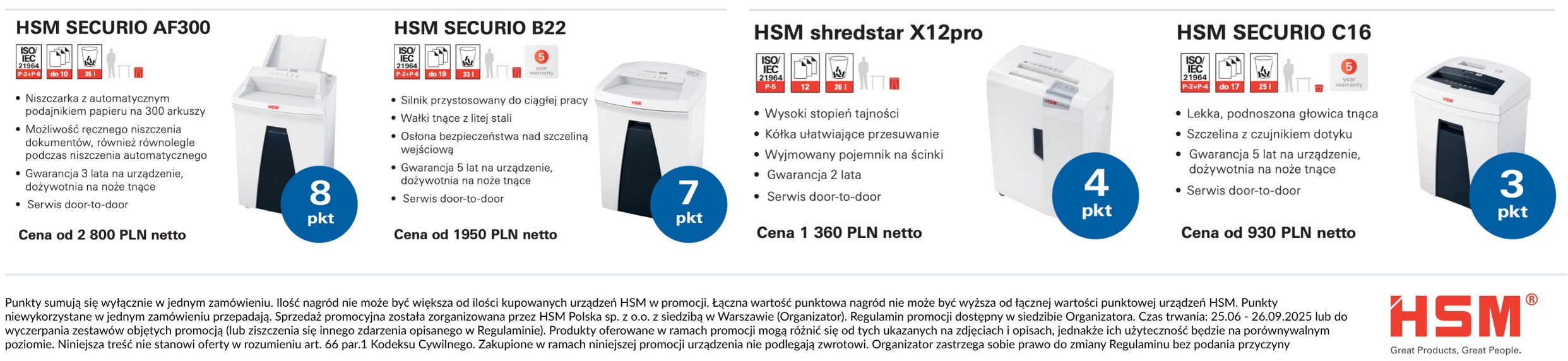 pozostałe niszczarki w promocji